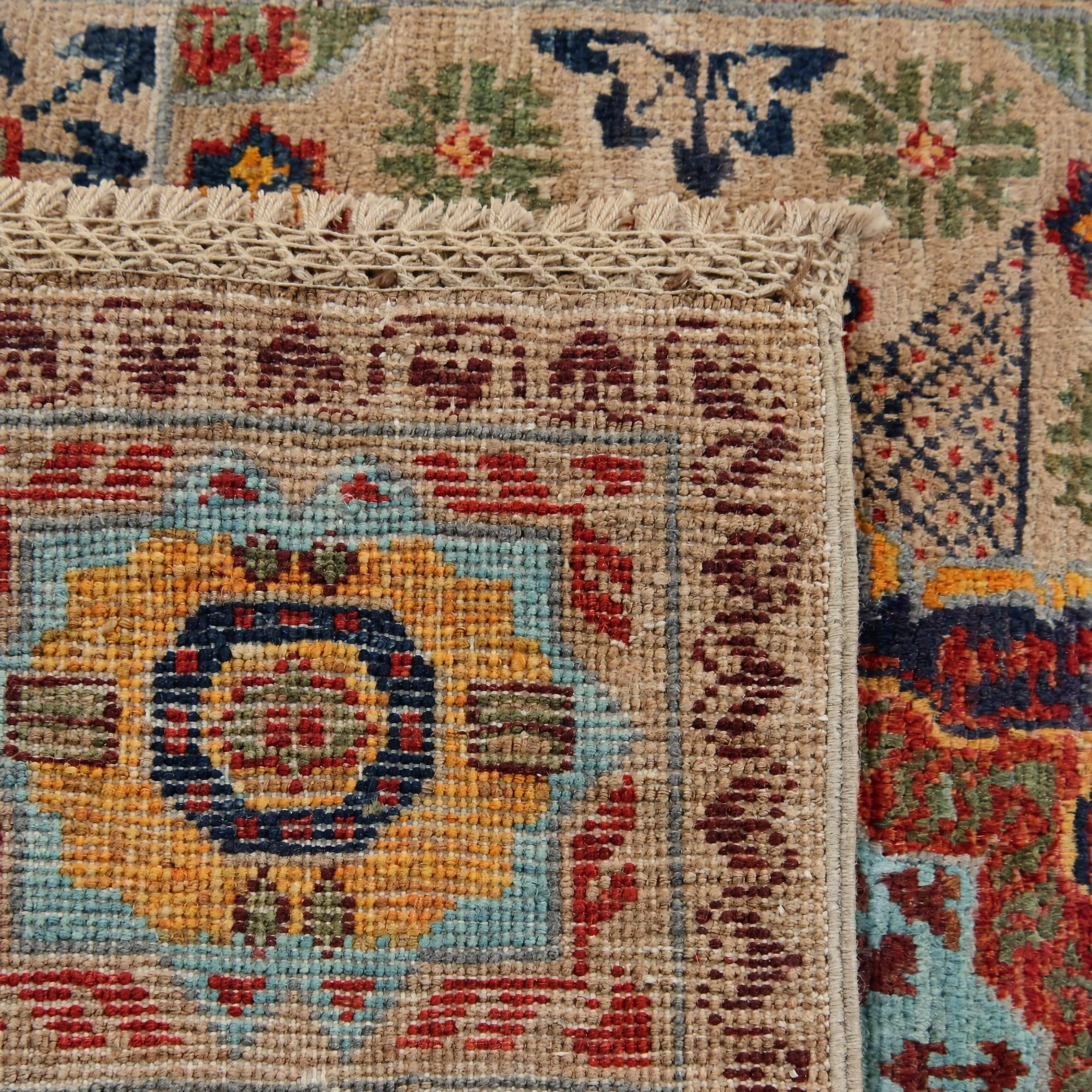 60cm x 90cm Hand Knotted Mamluk Ziegler Rug
