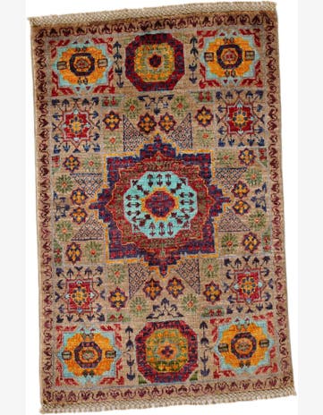 1' 11 x 2' 11 Hand Knotted Mamluk Ziegler Rug