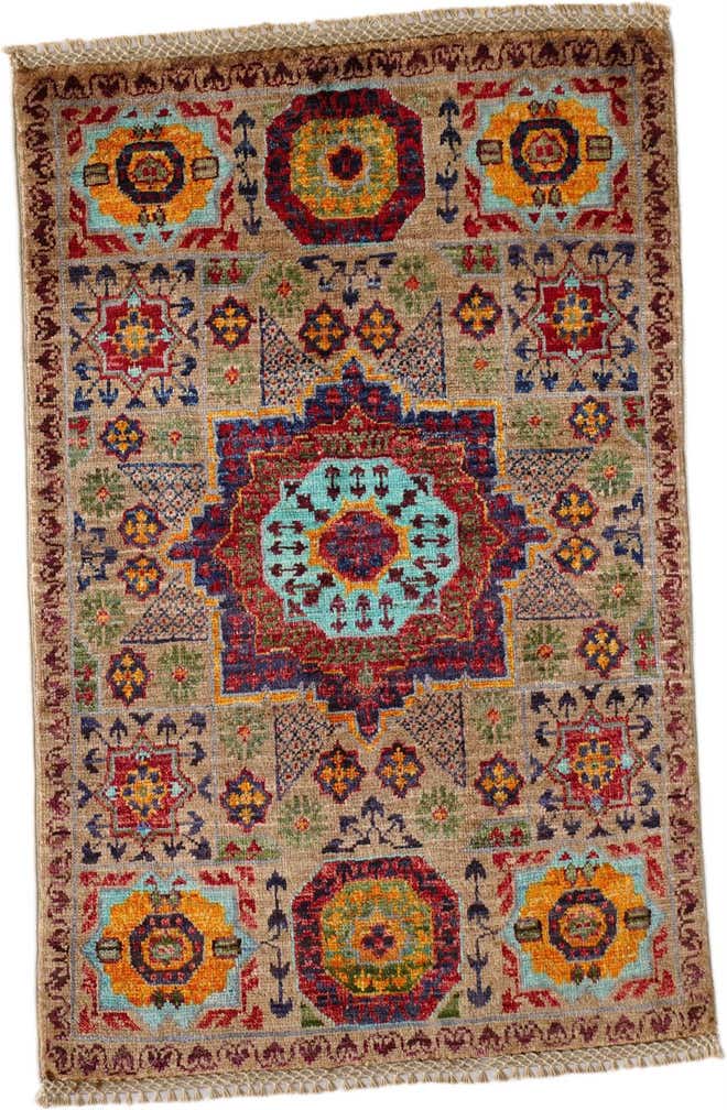 1' 11 x 2' 11 Hand Knotted Mamluk Ziegler Rug