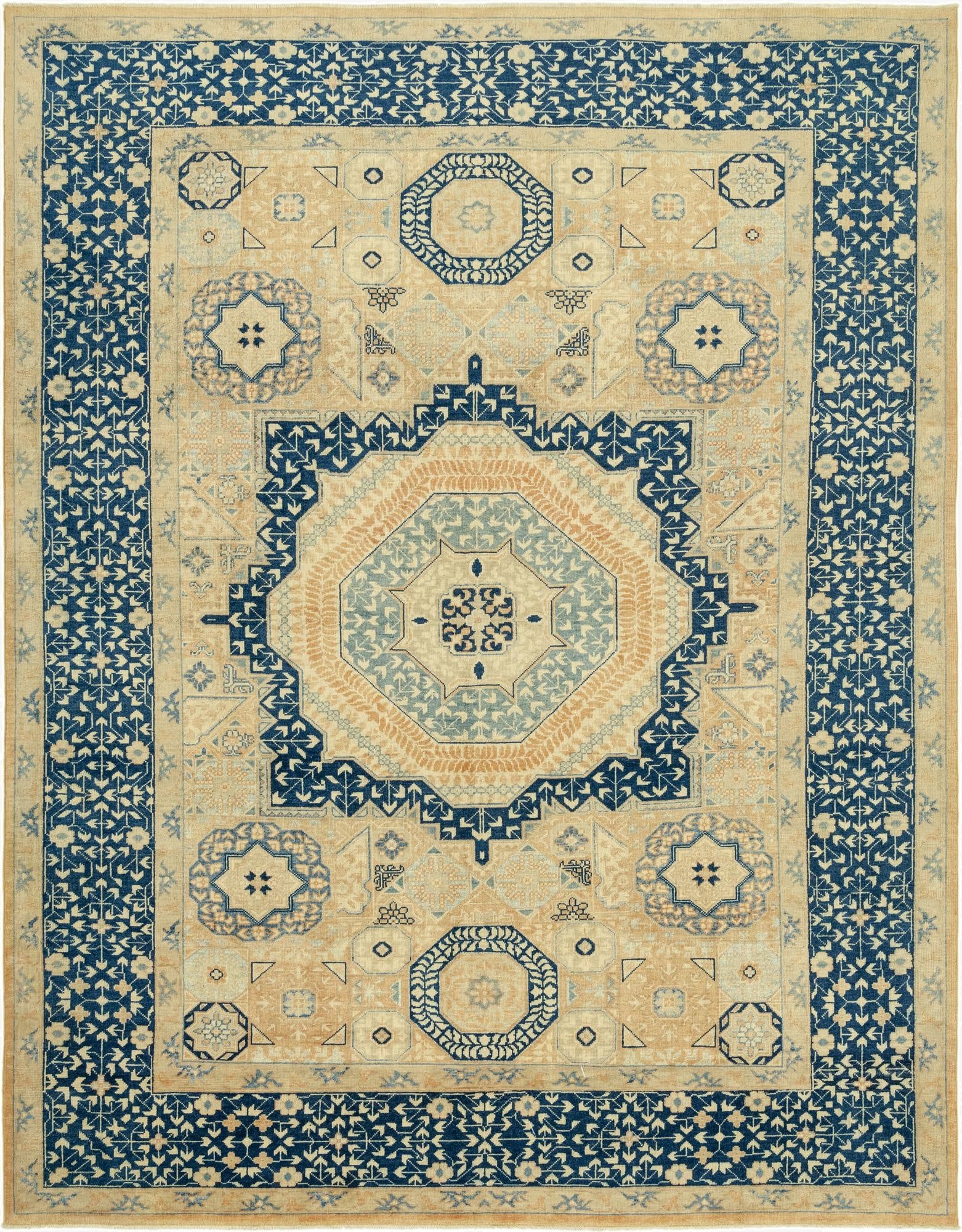 8' 9 x 11' 3  Hand Knotted Mamluk Ziegler Rug