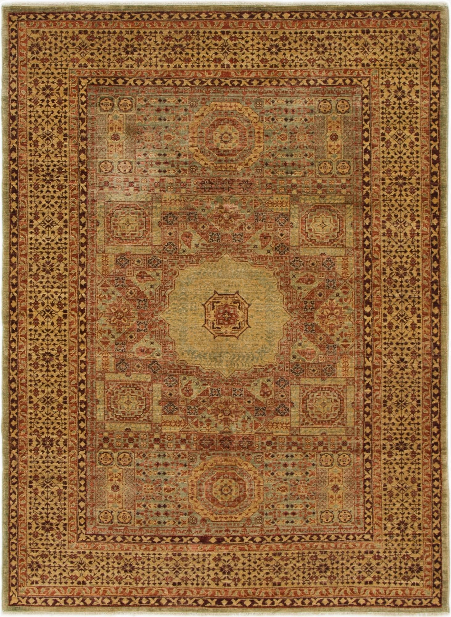 4' 3 x 5' 10  Hand Knotted Mamluk Ziegler Oriental Rug