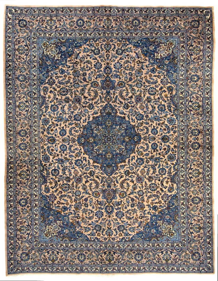 Detail image of 9' 10 x 12' 3 Hand Knotted Mashad Persian Wool Rug