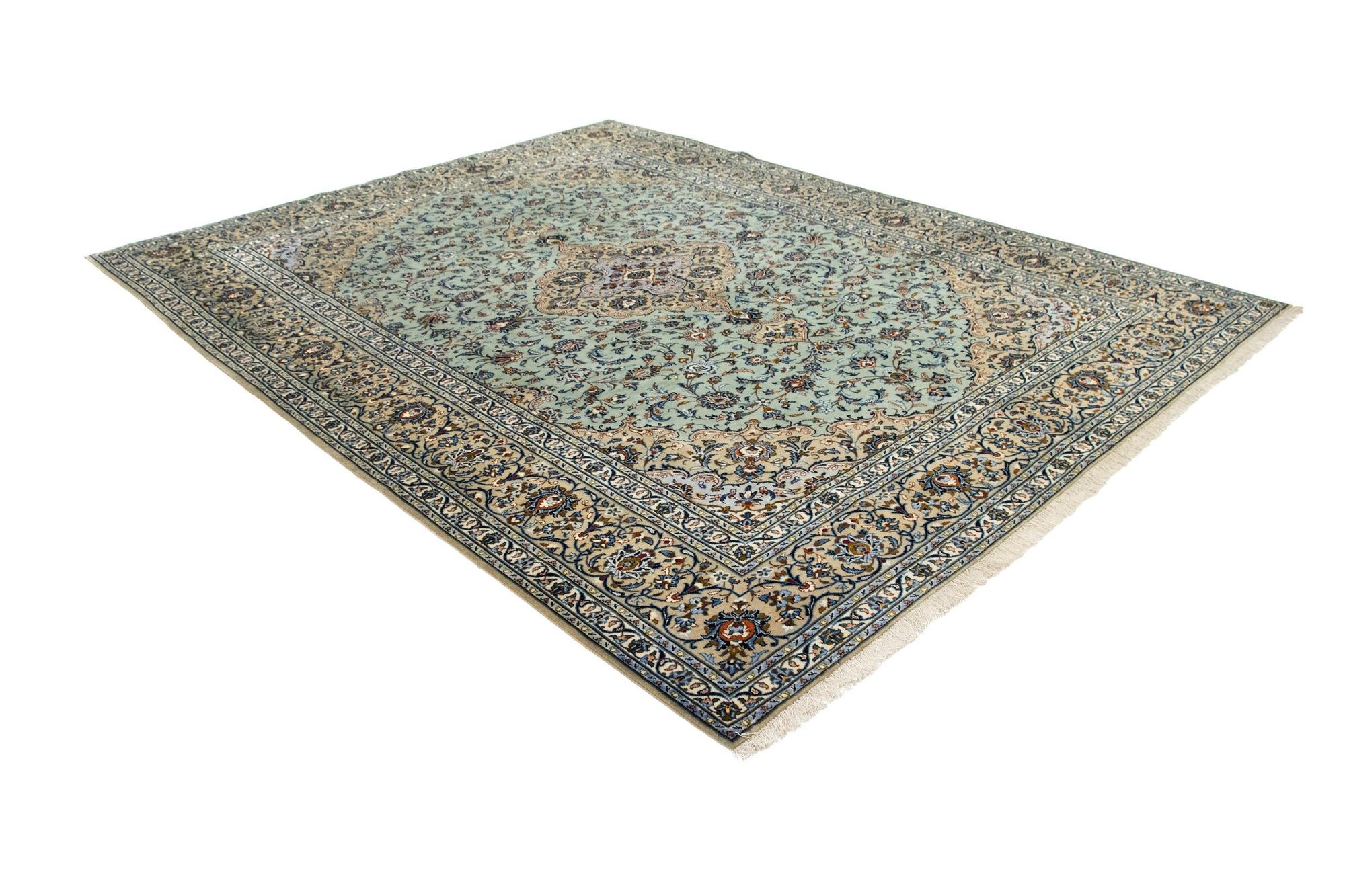 10' x 12' 11 Hand Knotted Mashad Persian Wool Rug