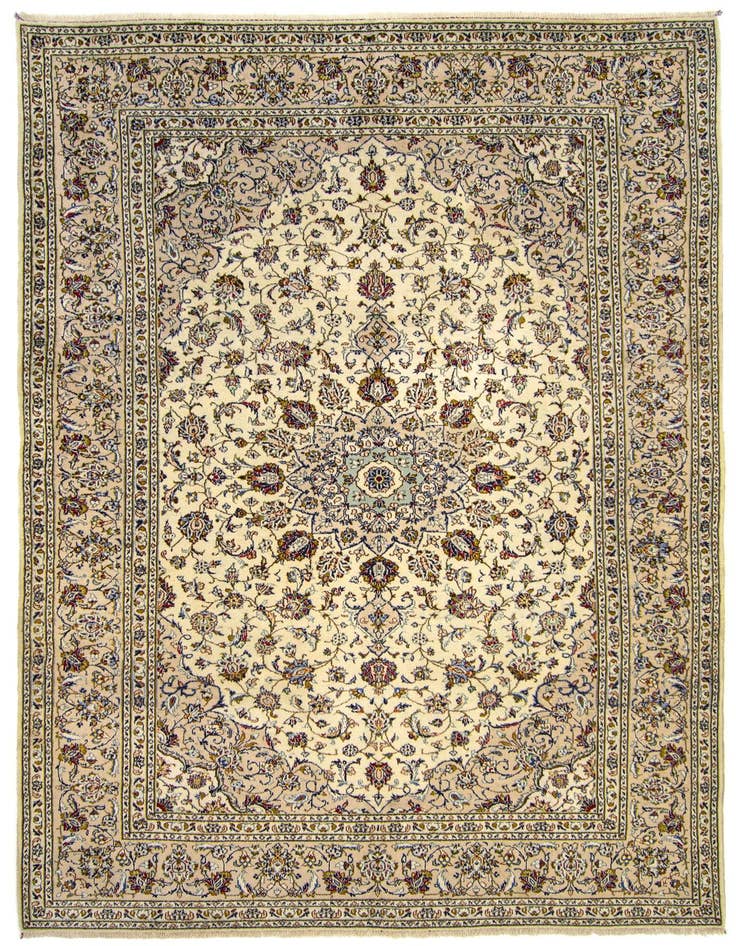 Detail image of 8' 1 x 11' 8 Hand Knotted Mashad Persian Wool Rug
