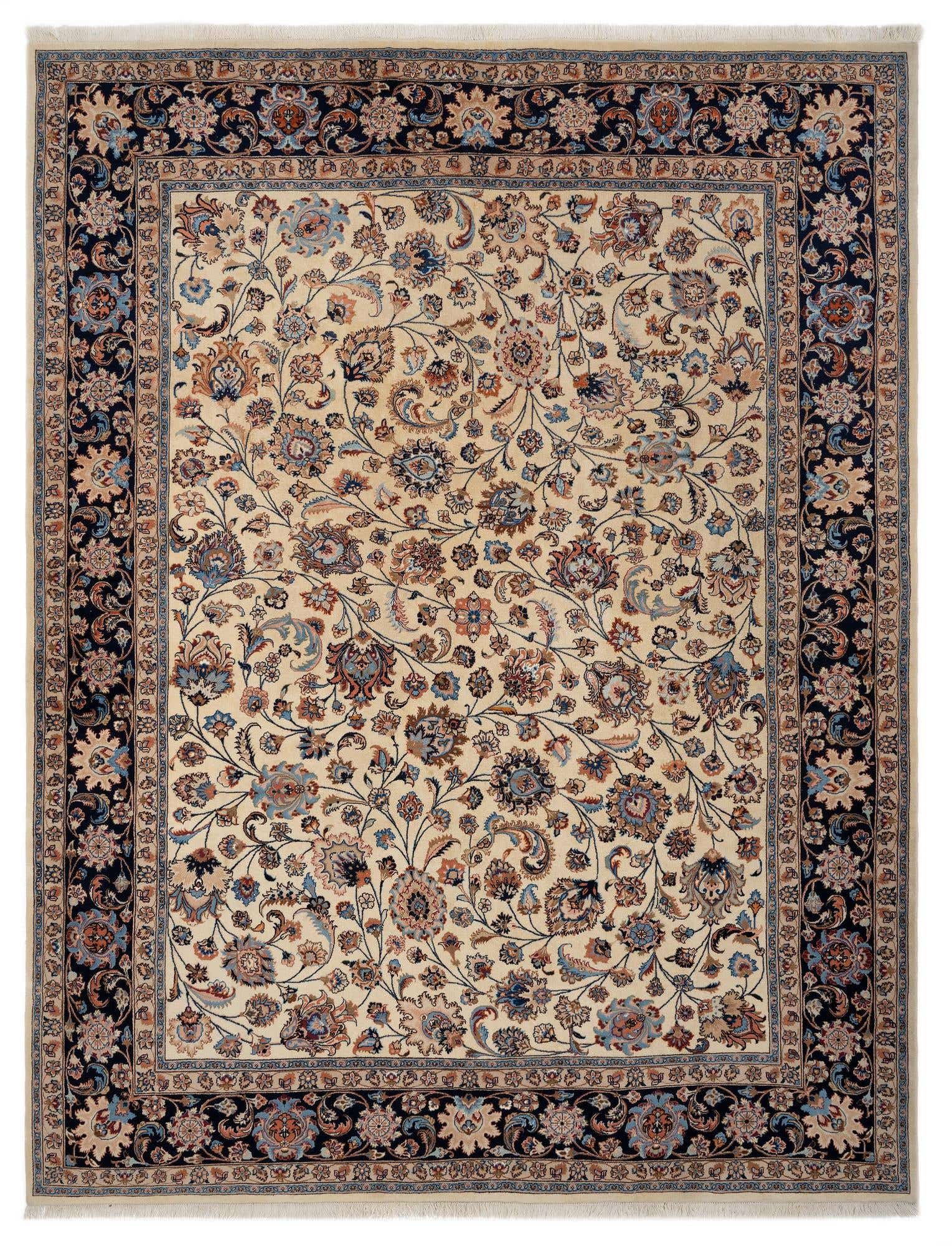 9' 10 x 12' 8 Hand Knotted Mashad Persian Wool Rug