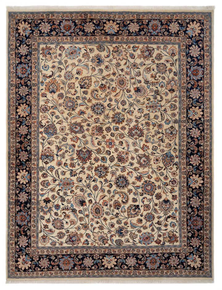 9' 10 x 12' 8 Hand Knotted Mashad Persian Wool Rug