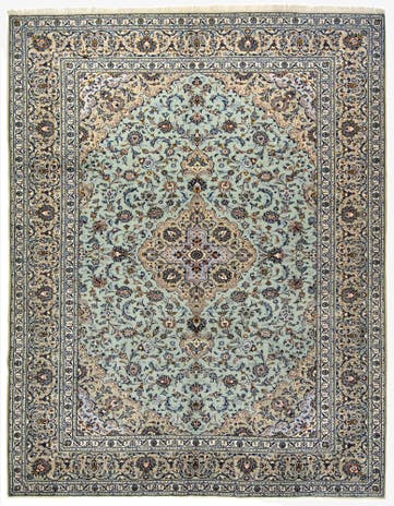 10' x 12' 11 Hand Knotted Mashad Persian Wool Rug
