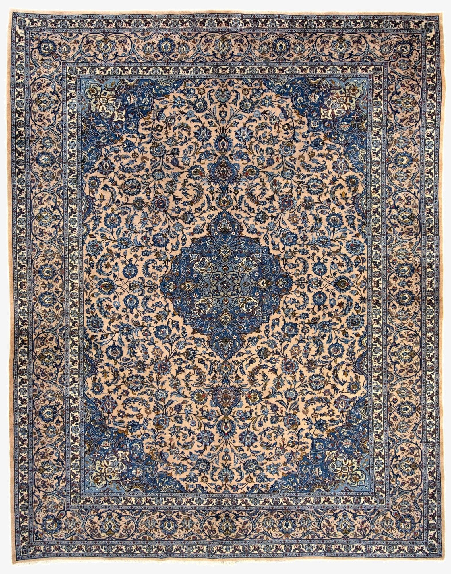 9' 10 x 12' 3  Hand Knotted Mashad Persian Wool Rug