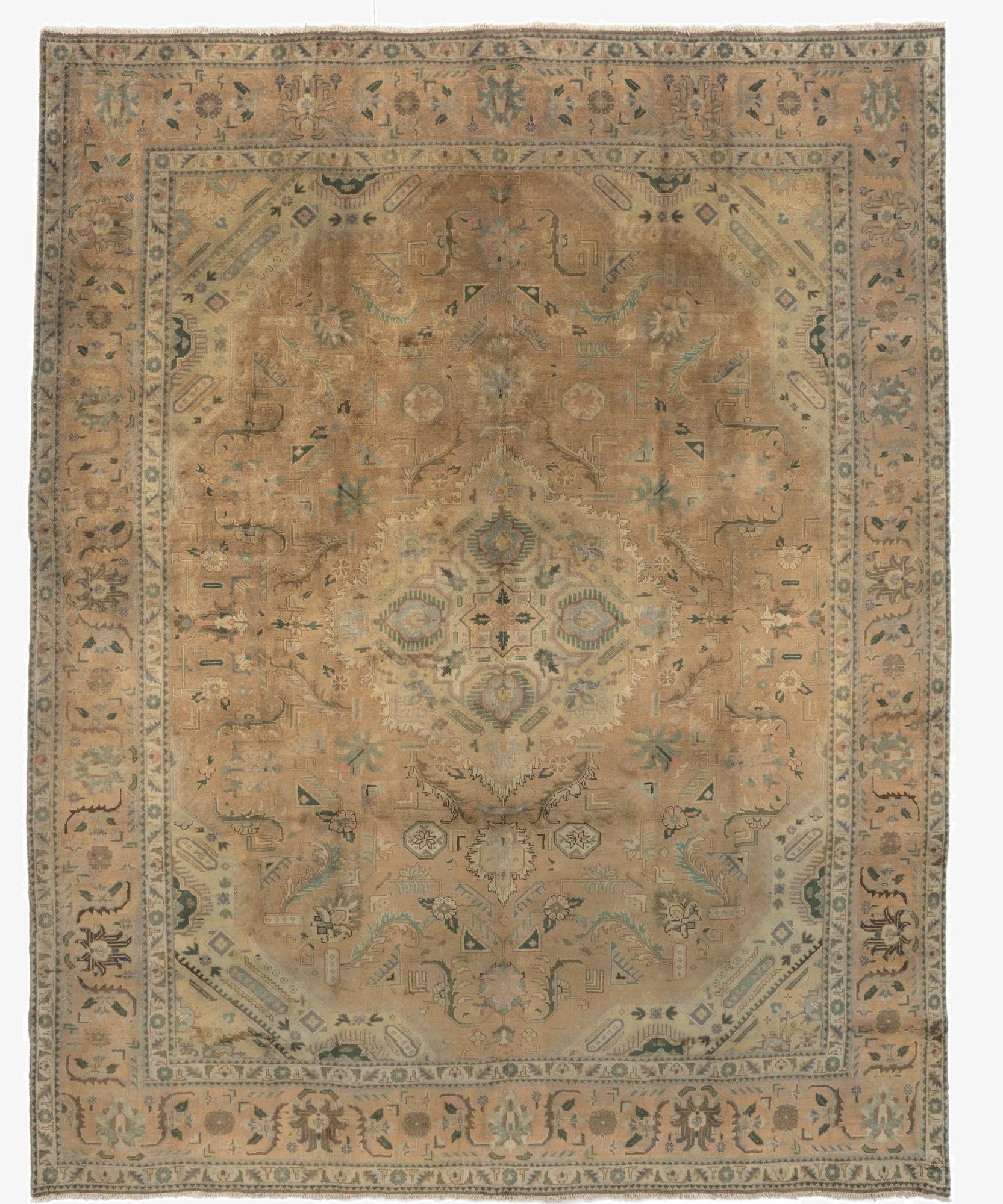 10' 2 x 12' 10  Hand Knotted Mashad Persian Wool Rug