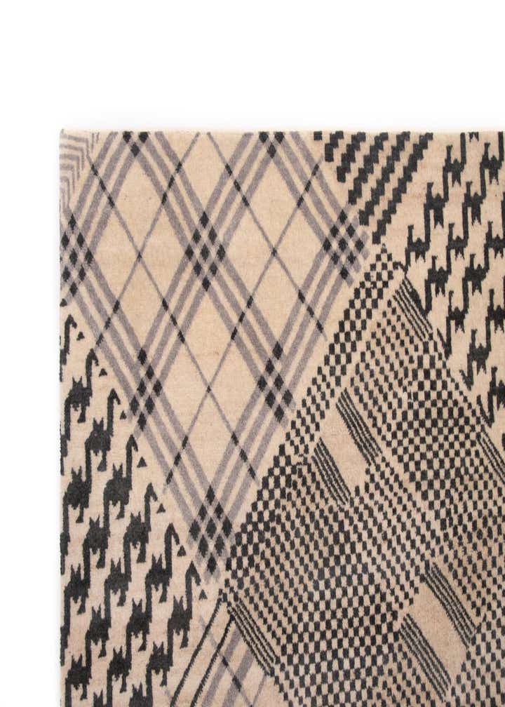 7' 9 x 9' 3 Modern Manshu Wool Rug