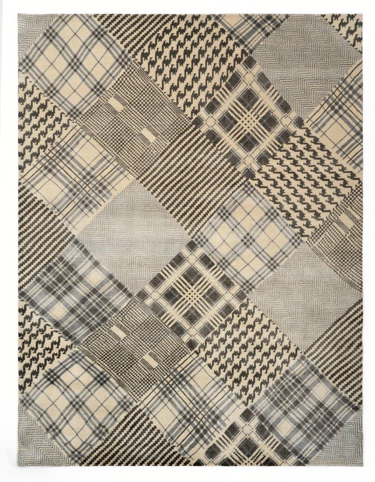 Detail image of 7' 9 x 9' 3 Modern Manshu Wool Rug
