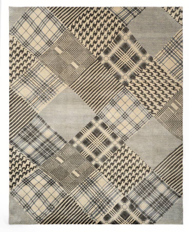 Detail image of 7' 9 x 9' 3 Modern Manshu Wool Rug