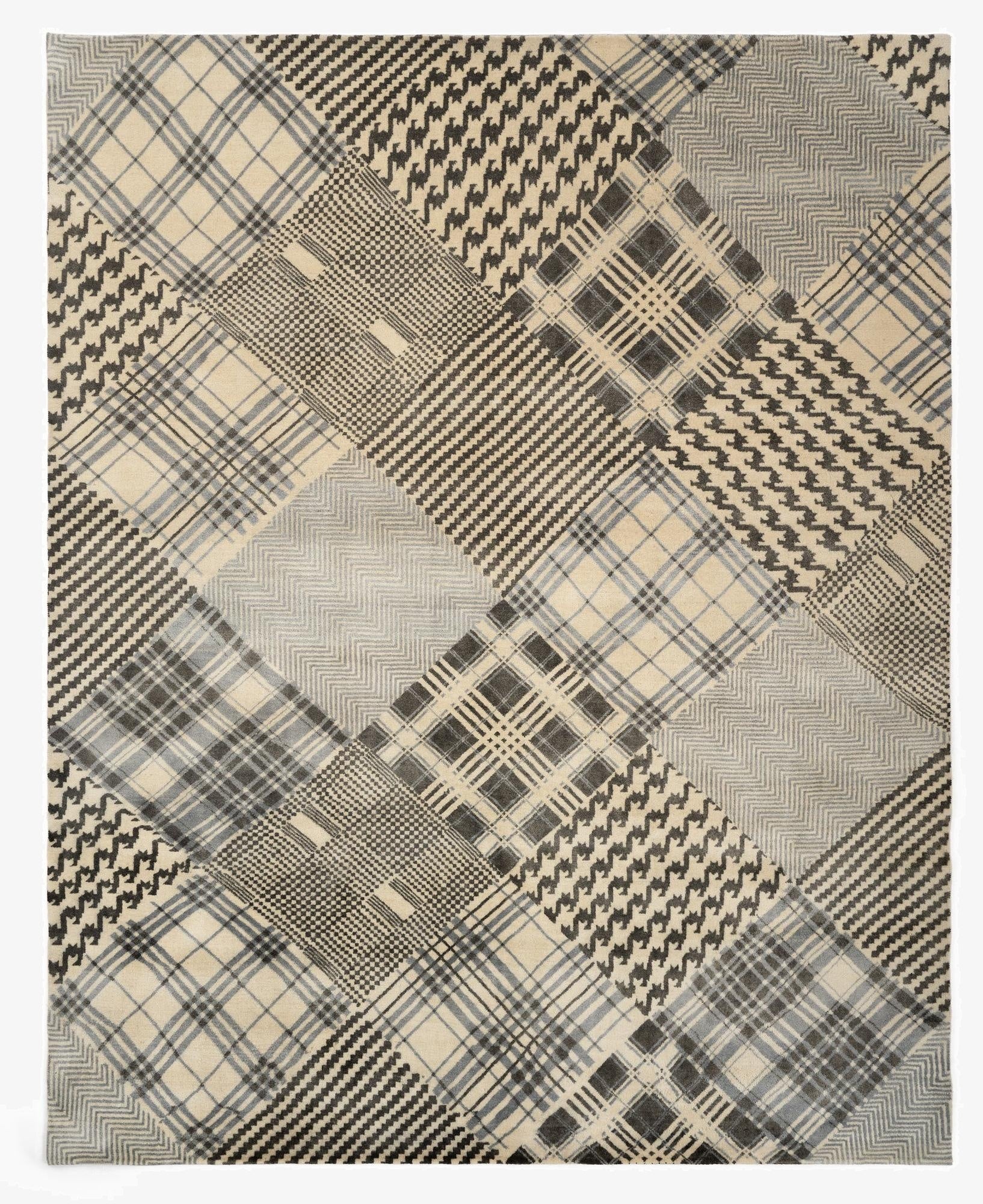 7' 9 x 9' 3 Modern Manshu Wool Rug