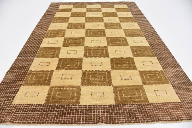 Detail image of 6' 10 x 9' 9 Hand Knotted Modern Ziegler Oriental Rug