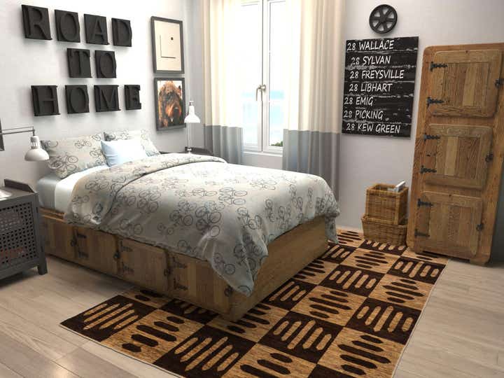 5' 8 x 7' 11 Hand Knotted Modern Ziegler Oriental Rug