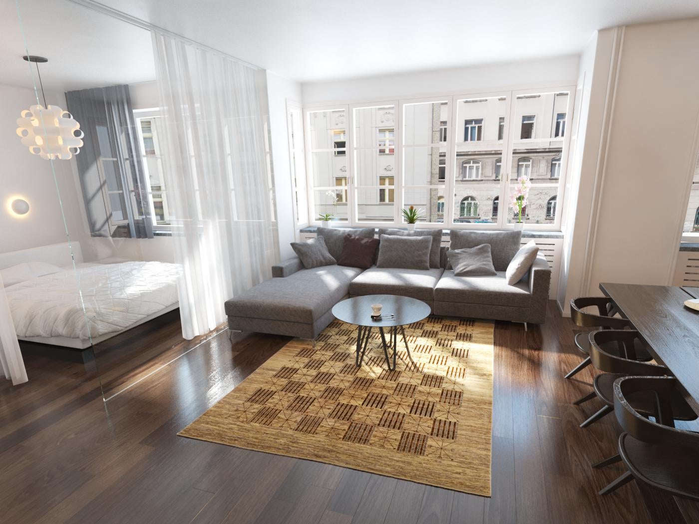 6' 6 x 9' 6 Hand Knotted Modern Ziegler Oriental Rug