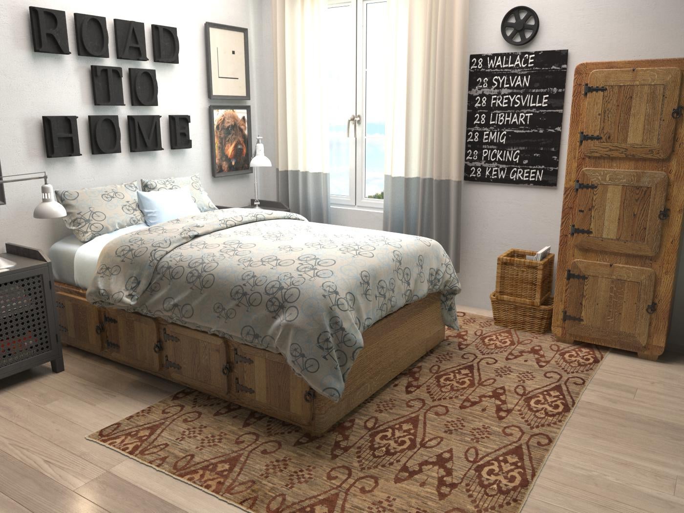 5' 7 x 7' 10 Hand Knotted Modern Ziegler Rug