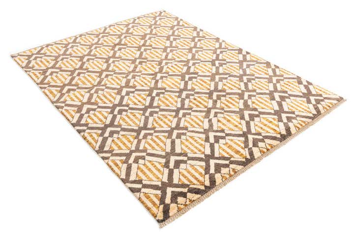 5' x 6' 7 Hand Knotted Modern Ziegler Wool Rug