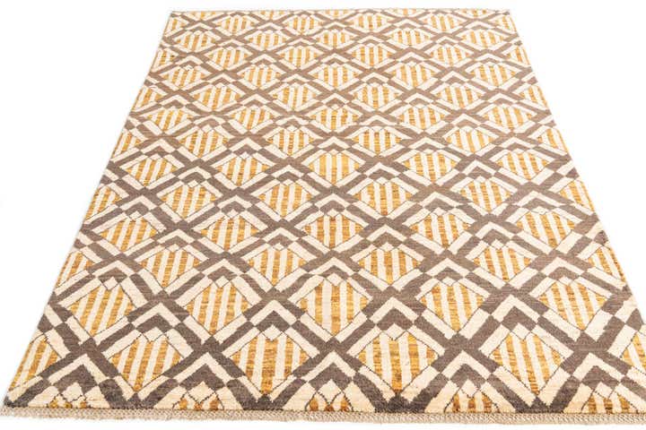 5' x 6' 7 Hand Knotted Modern Ziegler Wool Rug