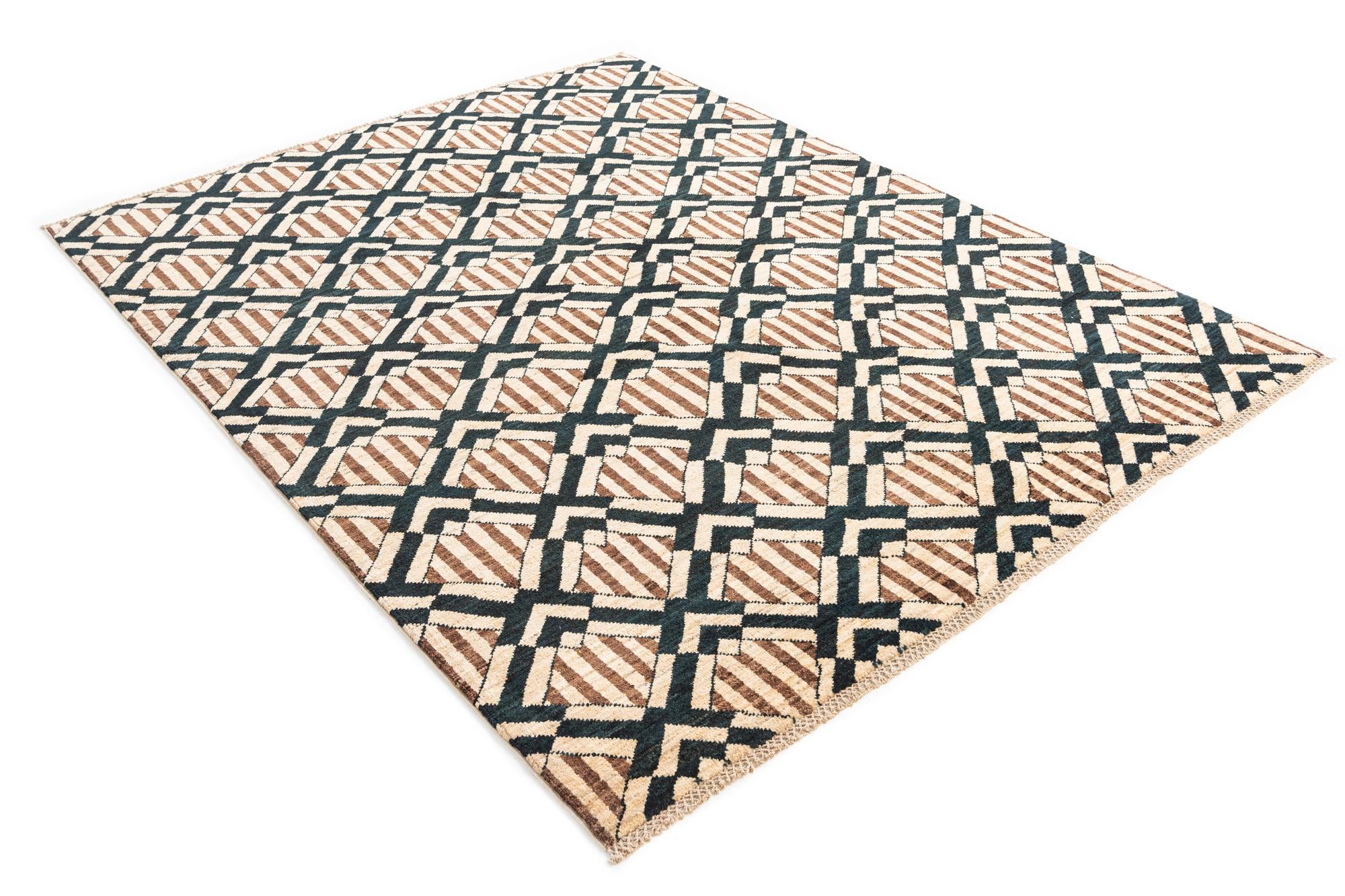 5' 1 x 6' 9 Hand Knotted Modern Ziegler Wool Rug