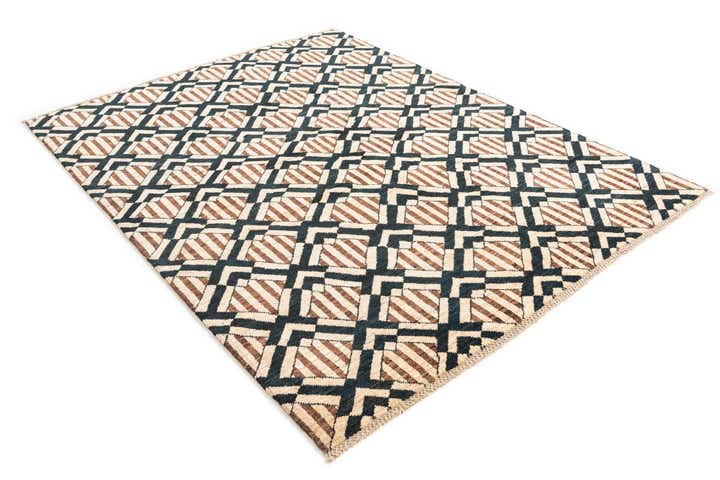 5' 1 x 6' 9 Hand Knotted Modern Ziegler Wool Rug