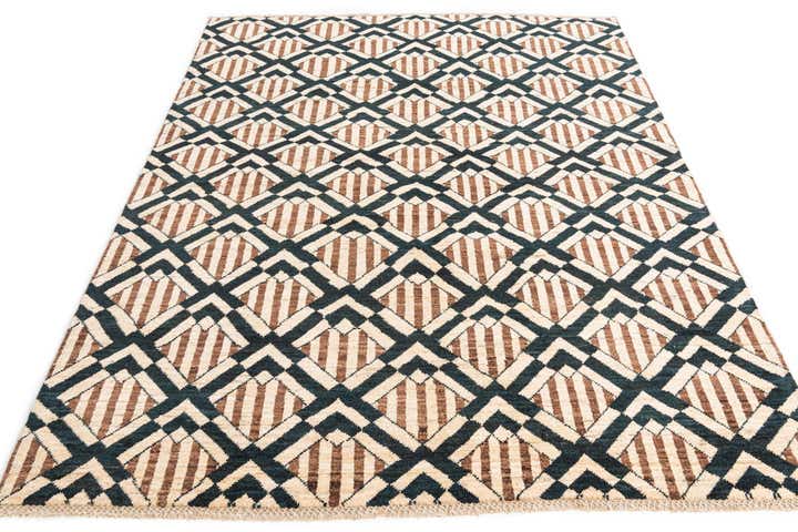 5' 1 x 6' 9 Hand Knotted Modern Ziegler Wool Rug