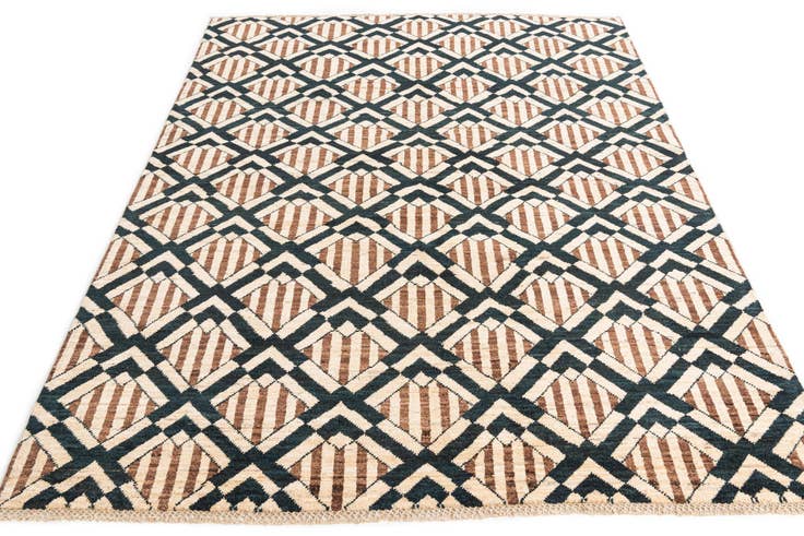 Detail image of 5' 1 x 6' 9 Hand Knotted Modern Ziegler Wool Rug