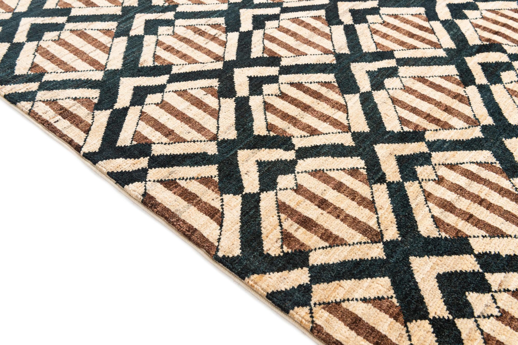 5' 1 x 6' 9 Hand Knotted Modern Ziegler Wool Rug