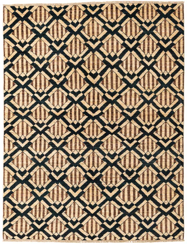 5' 1 x 6' 9 Hand Knotted Modern Ziegler Wool Rug