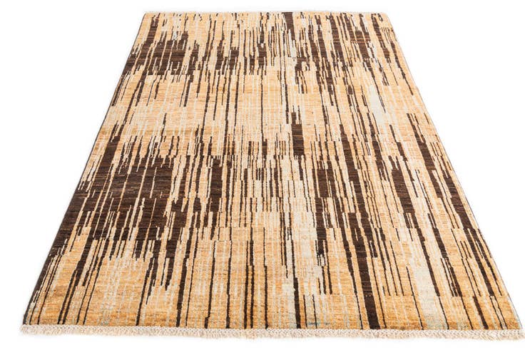 Detail image of 4' 8 x 6' 6 Hand Knotted Modern Ziegler Wool Rug