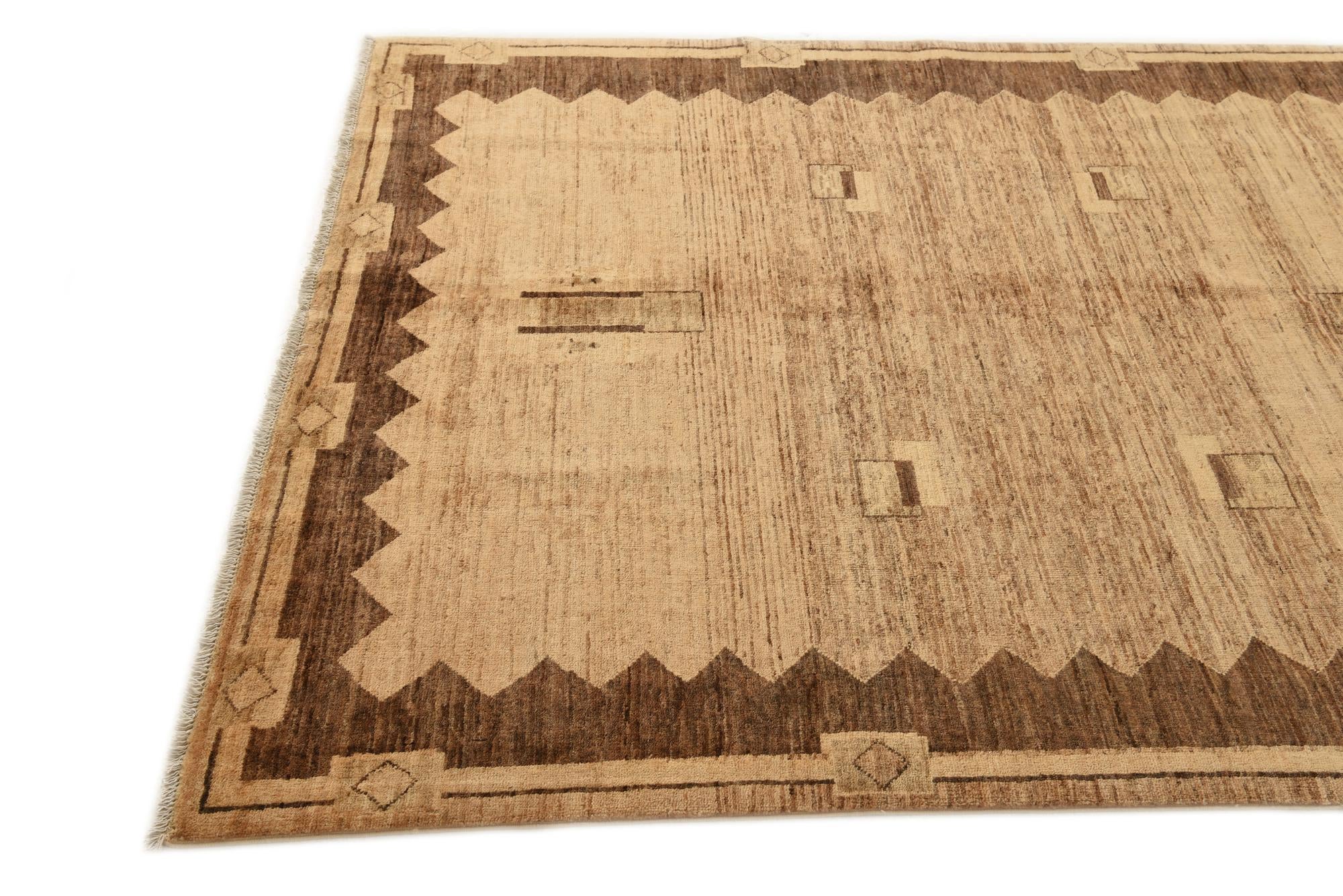5' 2 x 6' 5 Hand Knotted Modern Ziegler Rug