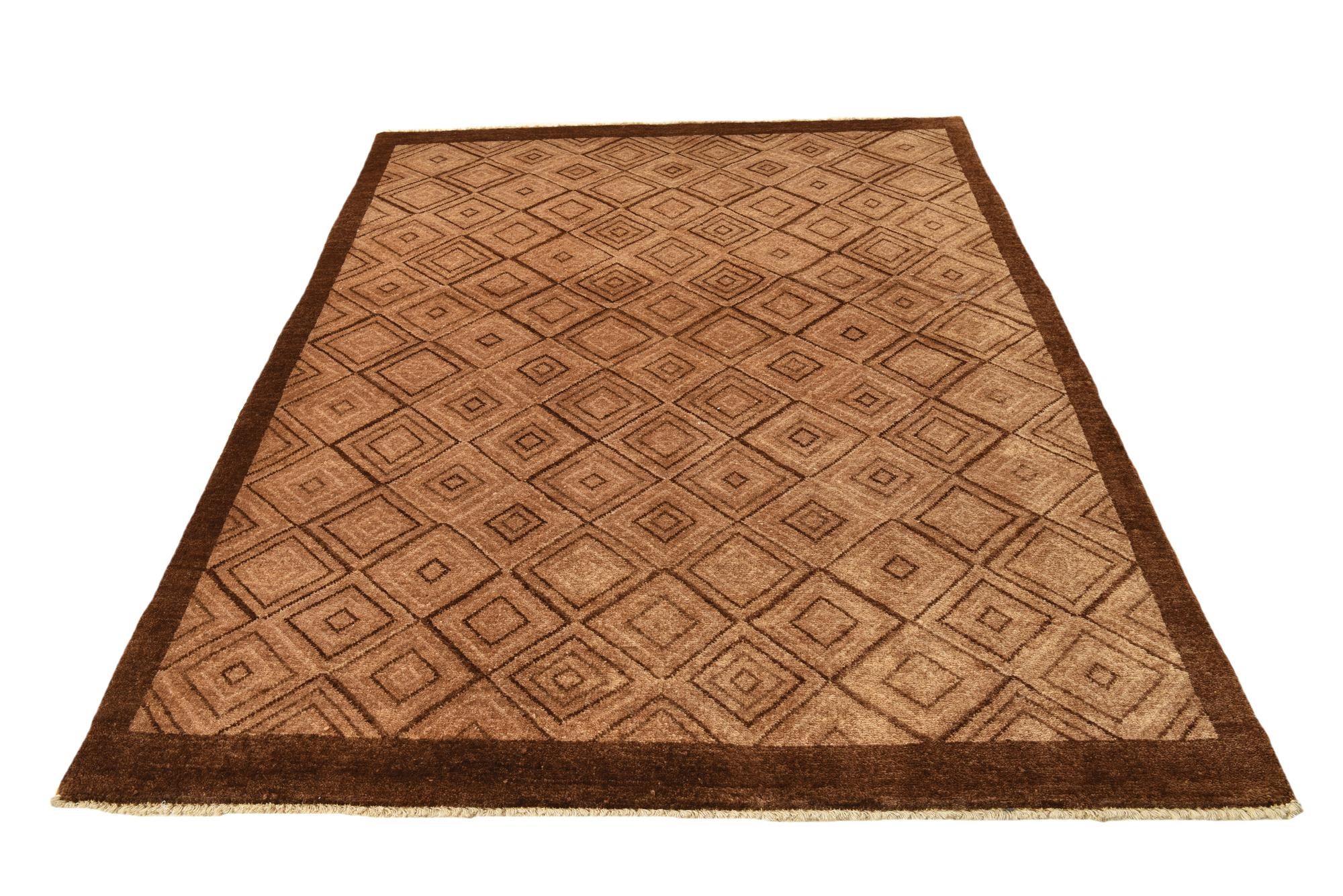 4' 7 x 6' 4 Hand Knotted Modern Ziegler Wool Rug