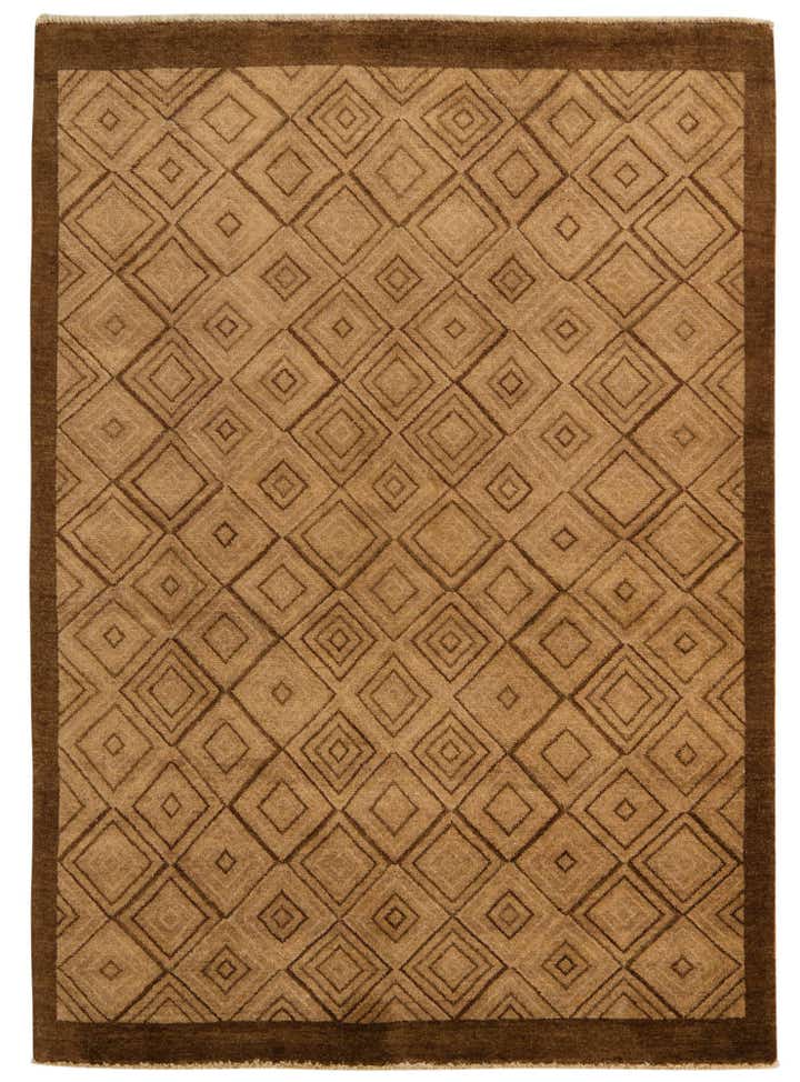 4' 7 x 6' 4 Hand Knotted Modern Ziegler Wool Rug