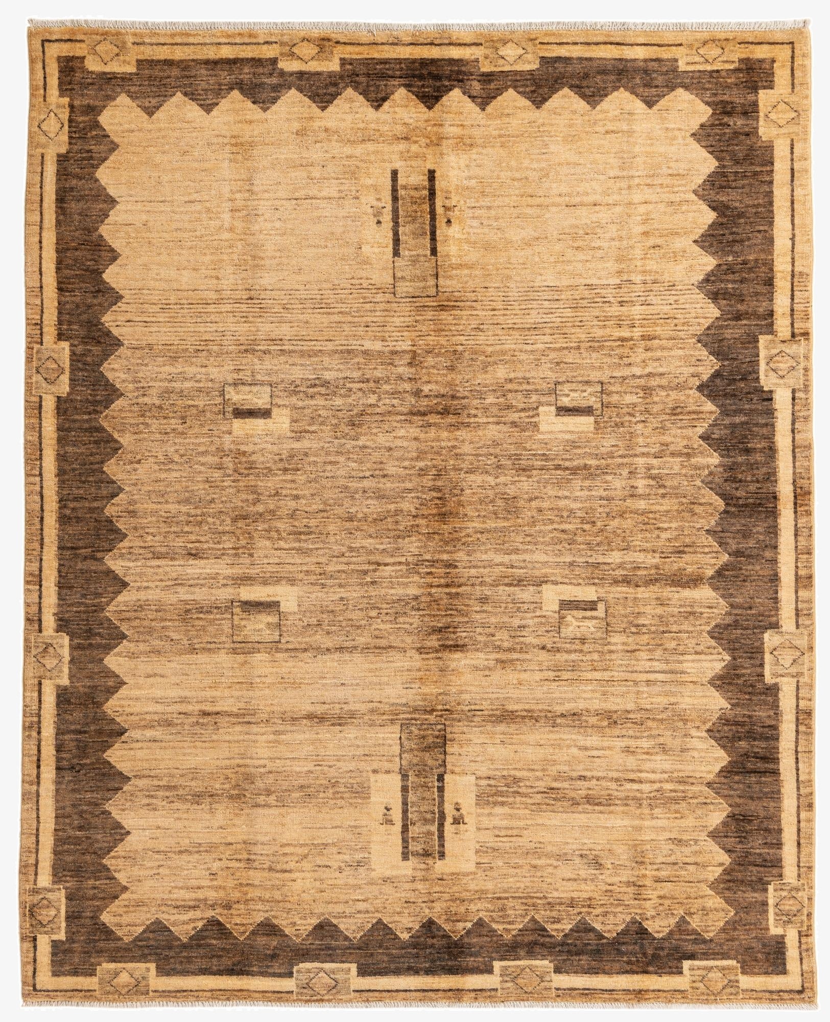5' 2 x 6' 5  Hand Knotted Modern Ziegler Rug