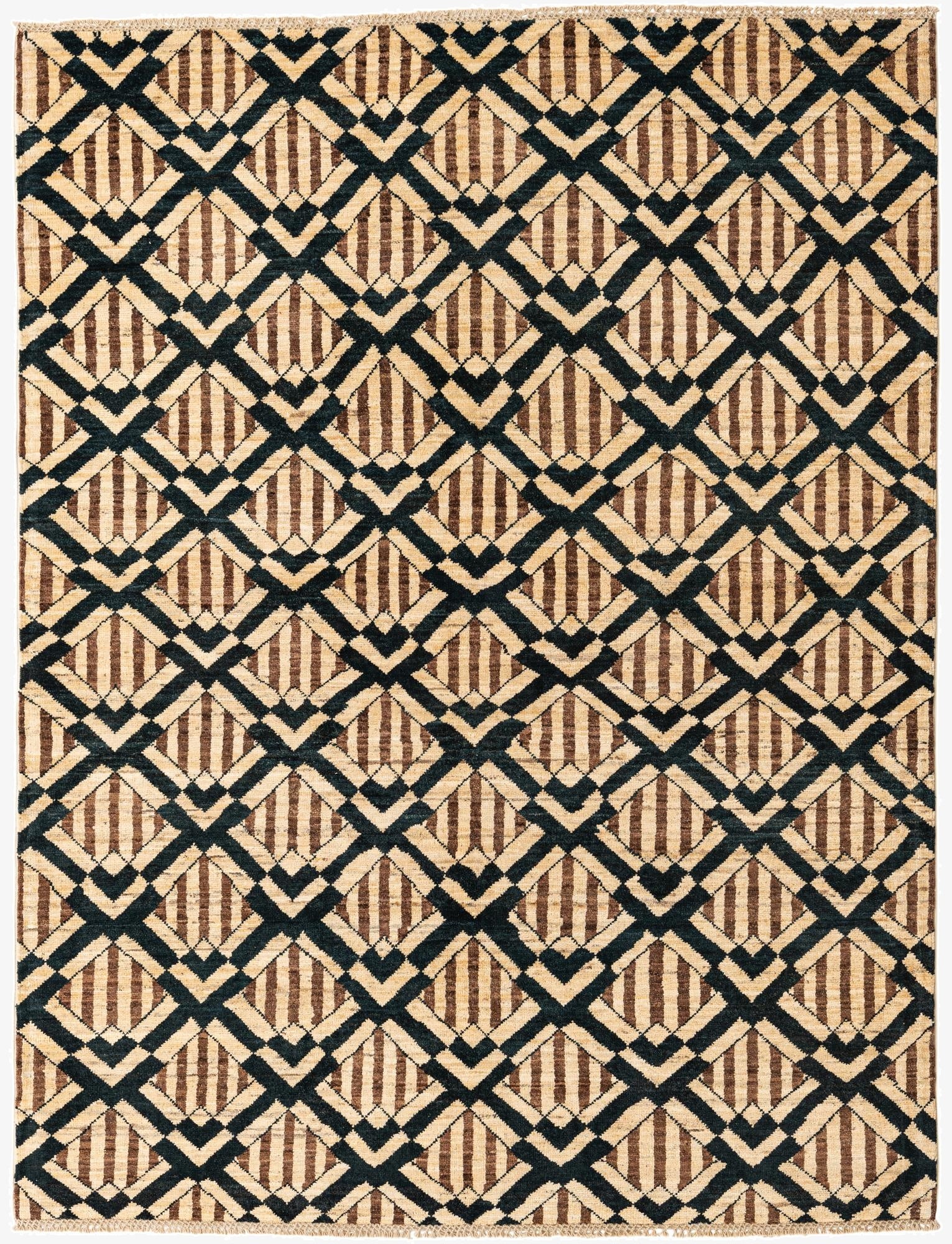 5' 1 x 6' 9  Hand Knotted Modern Ziegler Wool Rug