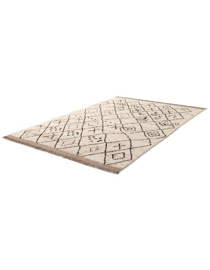 6' 7 x 10' Hand Knotted Moroccan Wool Rug