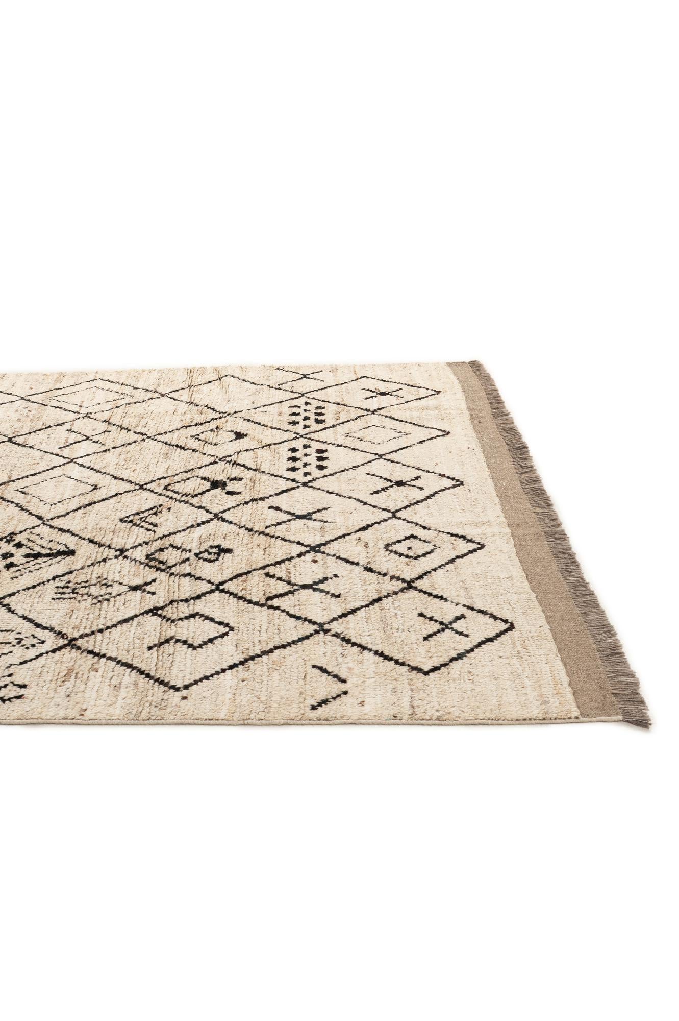 6' 7 x 10' Hand Knotted Moroccan Wool Rug