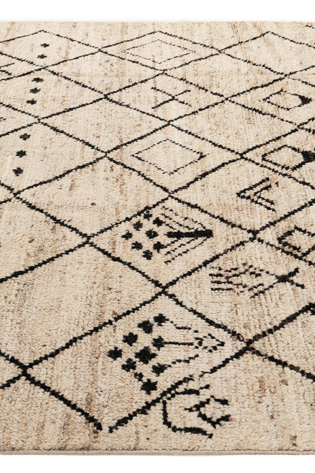6' 7 x 10' Hand Knotted Moroccan Wool Rug