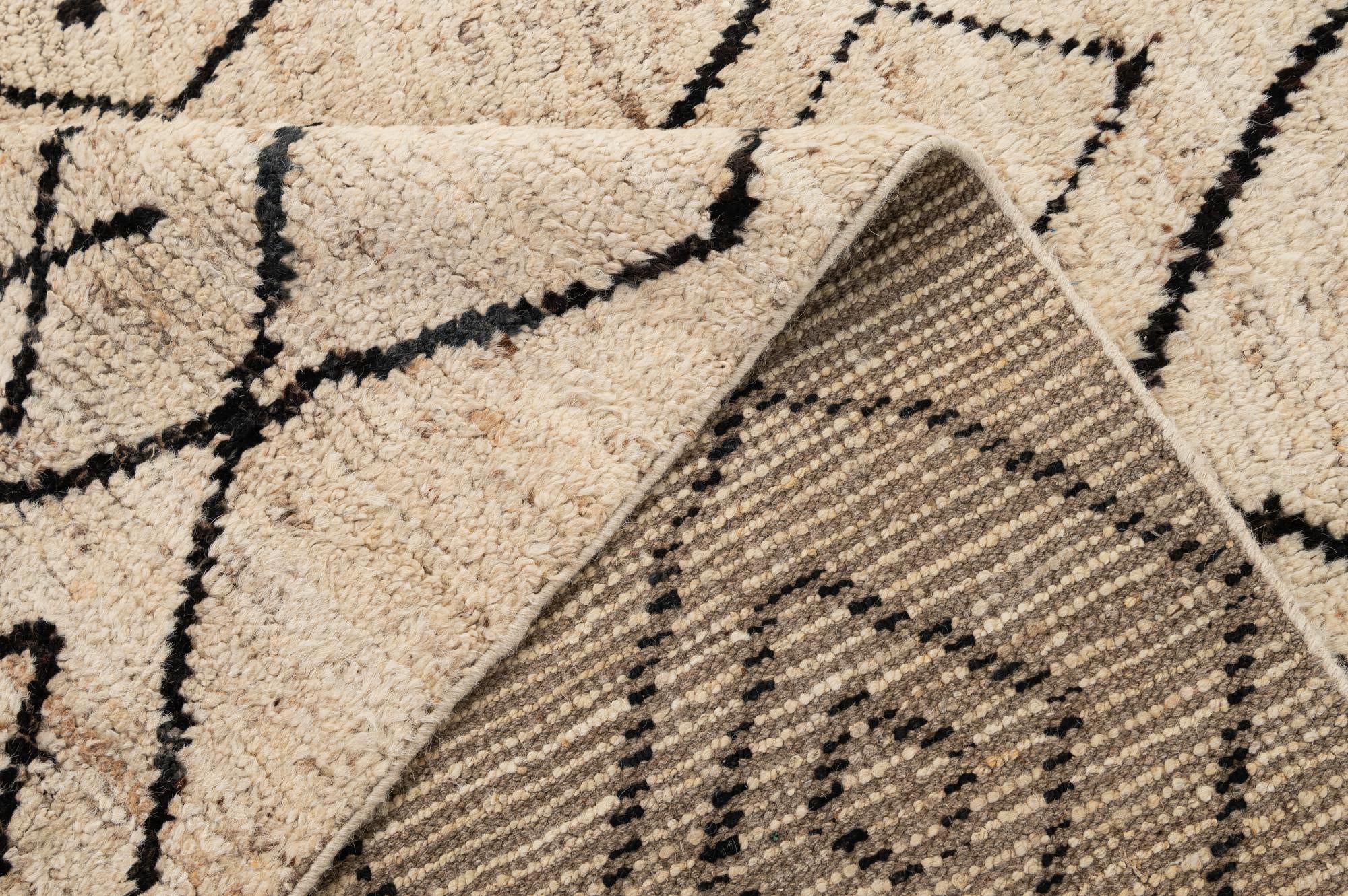 6' 7 x 10' Hand Knotted Moroccan Wool Rug