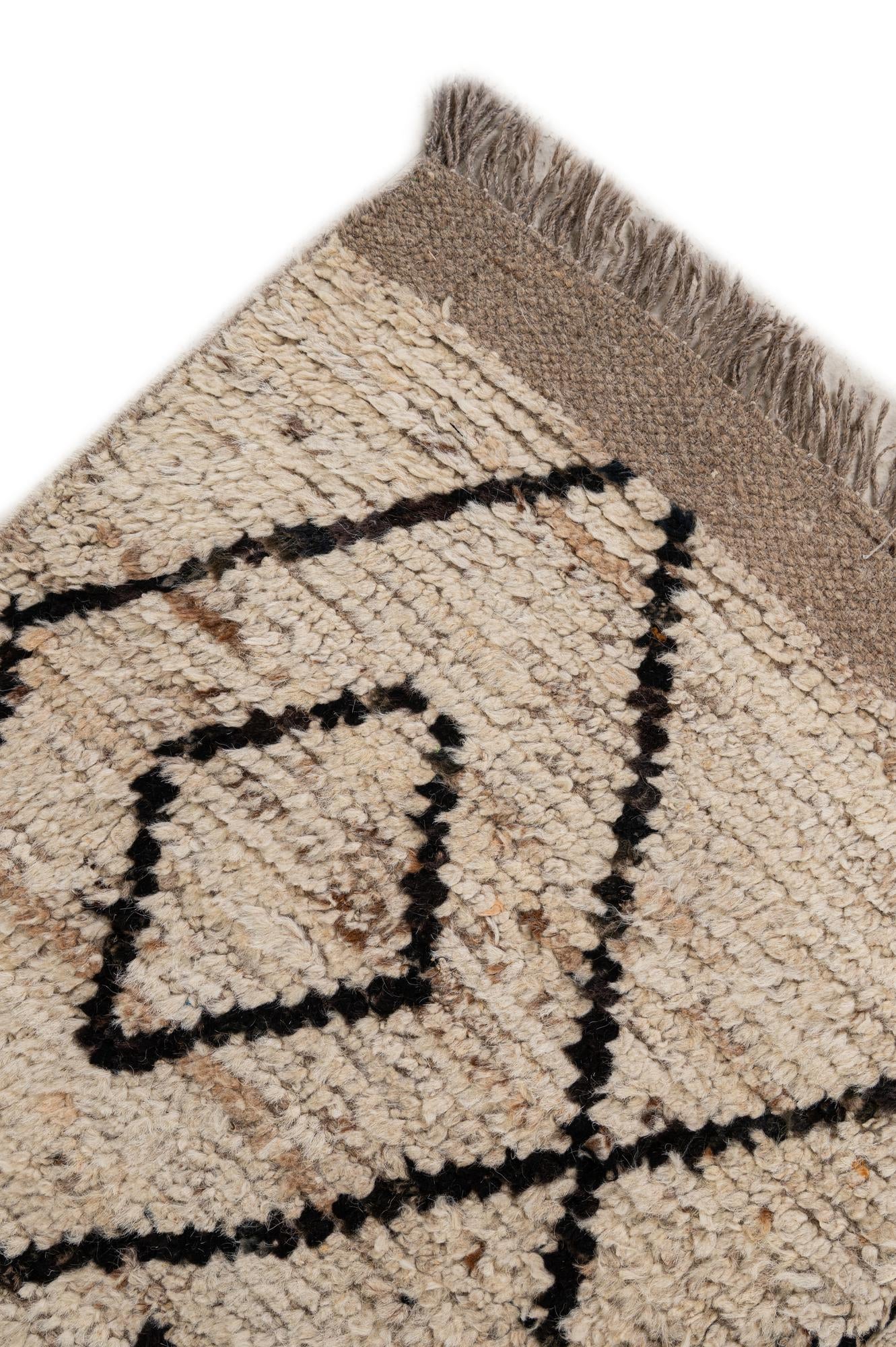 6' 7 x 10' Hand Knotted Moroccan Wool Rug