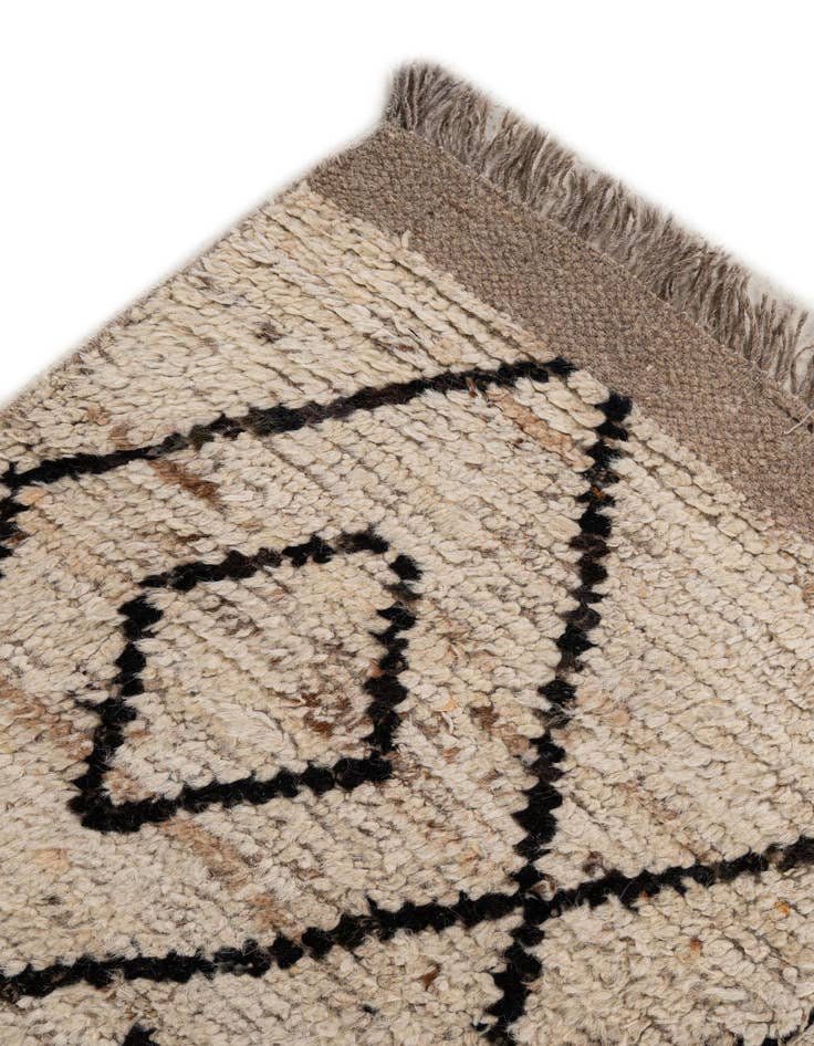 Detail image of 6' 7 x 10'  Hand Knotted Moroccan Wool Rug