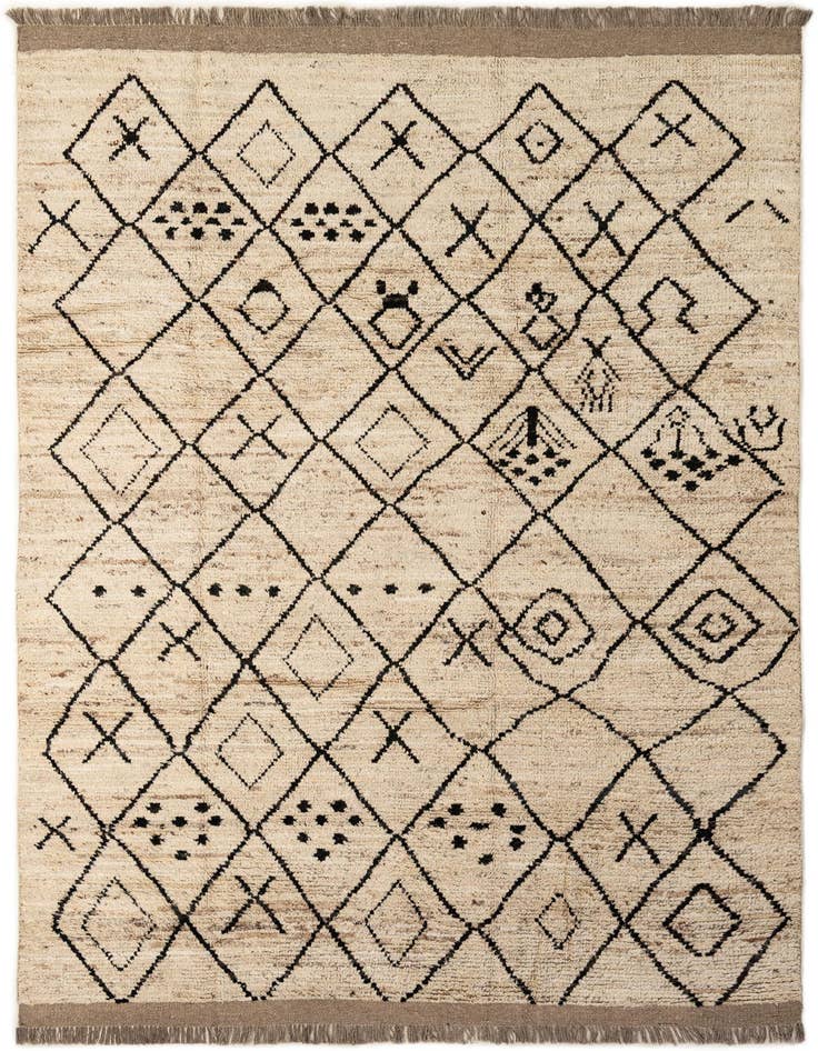 Detail image of 6' 7 x 10' Hand Knotted Moroccan Wool Rug