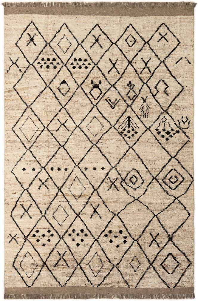 6' 7 x 10' Hand Knotted Moroccan Wool Rug