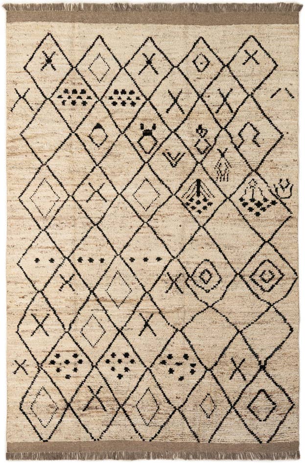 Detail image of 6' 7 x 10' Hand Knotted Moroccan Wool Rug