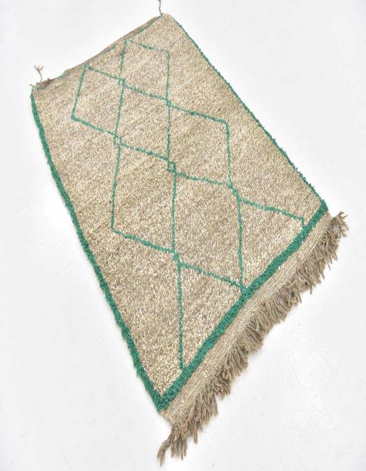 Detail image of 3' 6 x 5'  Hand Knotted Moroccan Wool Rug