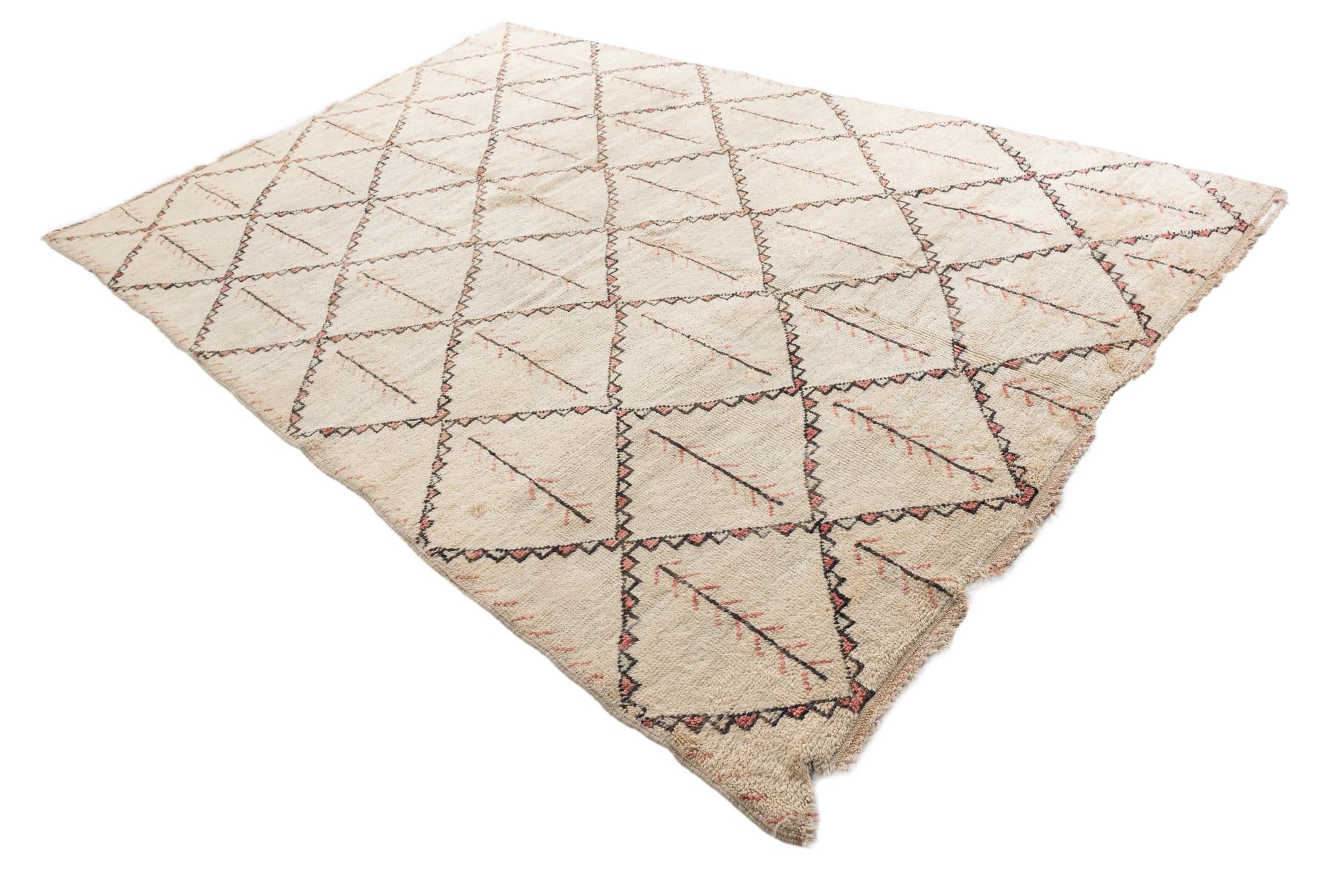 6' 8 x 9' 10 Hand Knotted Moroccan Wool Rug