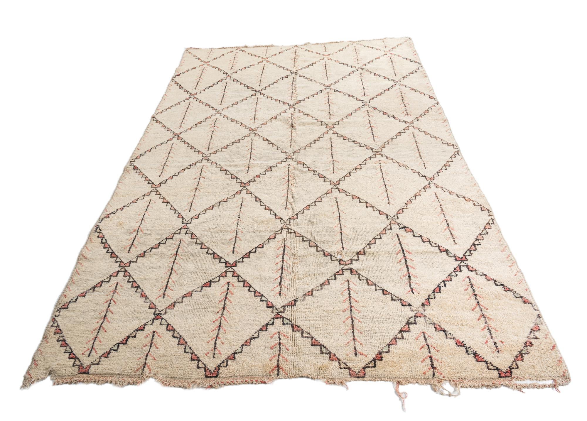 6' 8 x 9' 10 Hand Knotted Moroccan Wool Rug