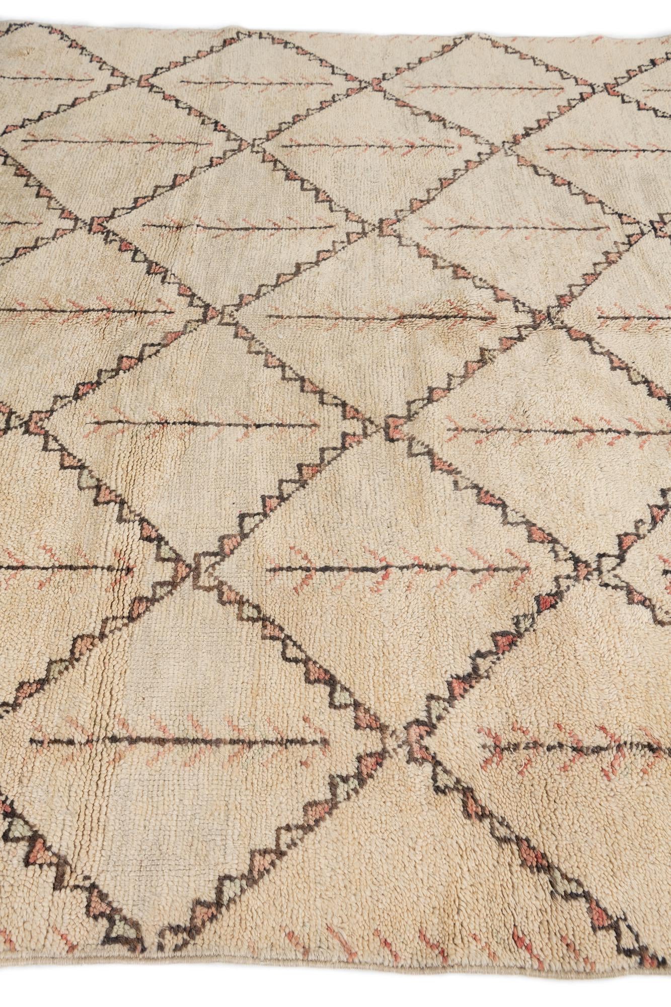 6' 8 x 9' 10 Hand Knotted Moroccan Wool Rug