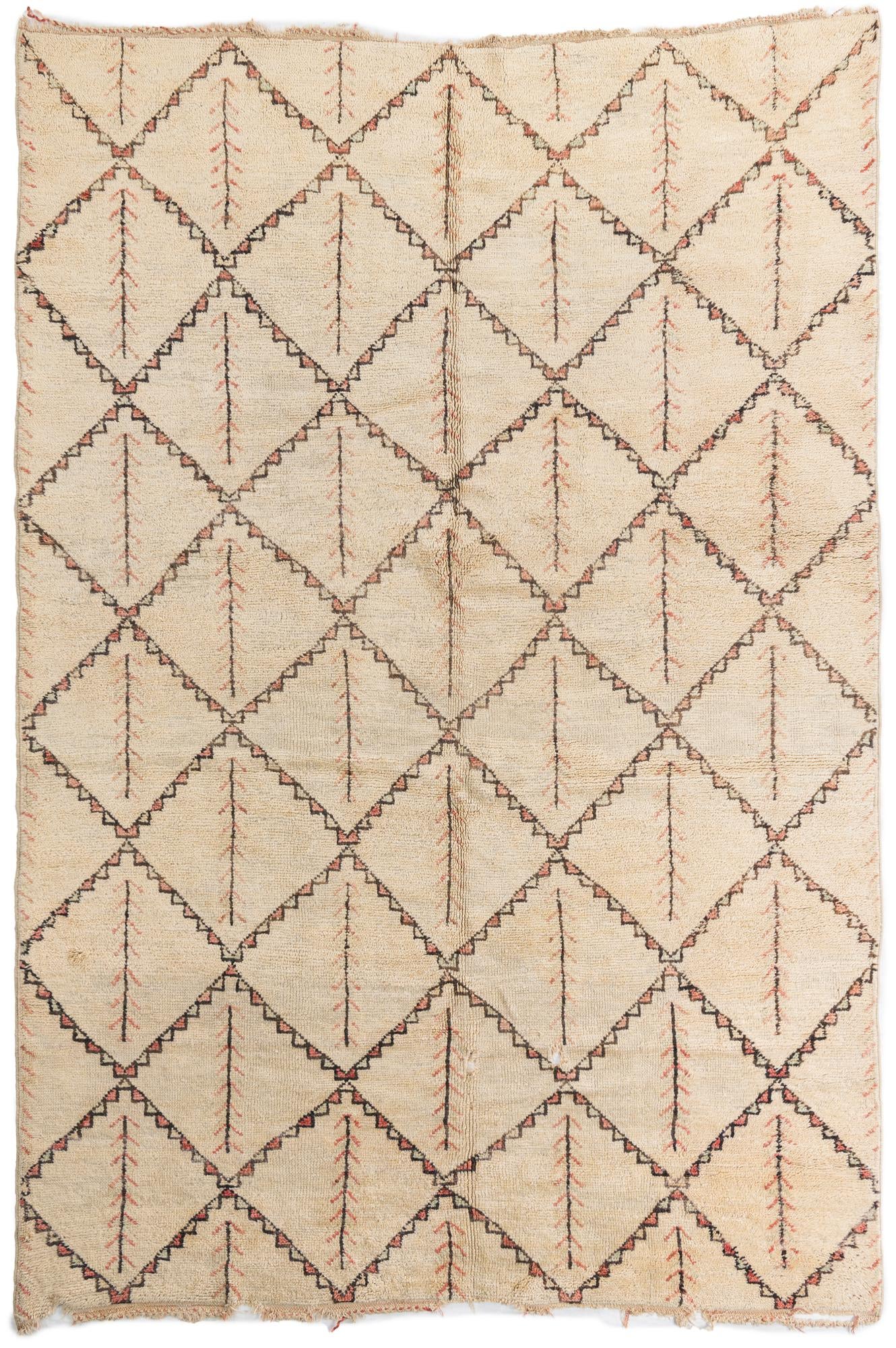 6' 8 x 9' 10 Hand Knotted Moroccan Wool Rug