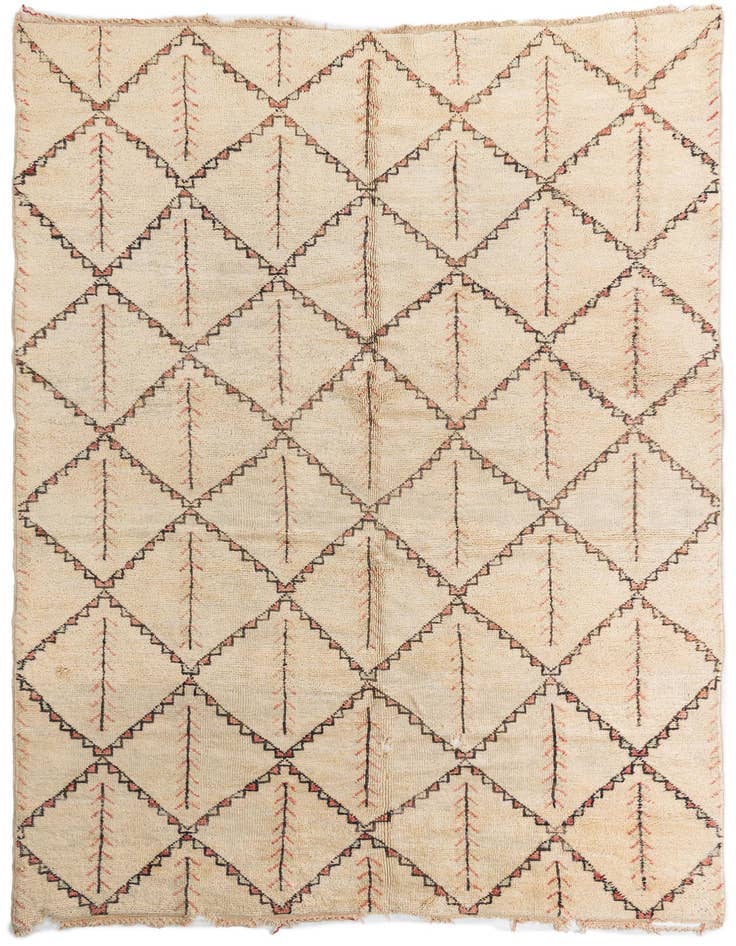 Detail image of 6' 8 x 9' 10 Hand Knotted Moroccan Wool Rug